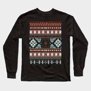 christmas seamless pattern design Long Sleeve T-Shirt